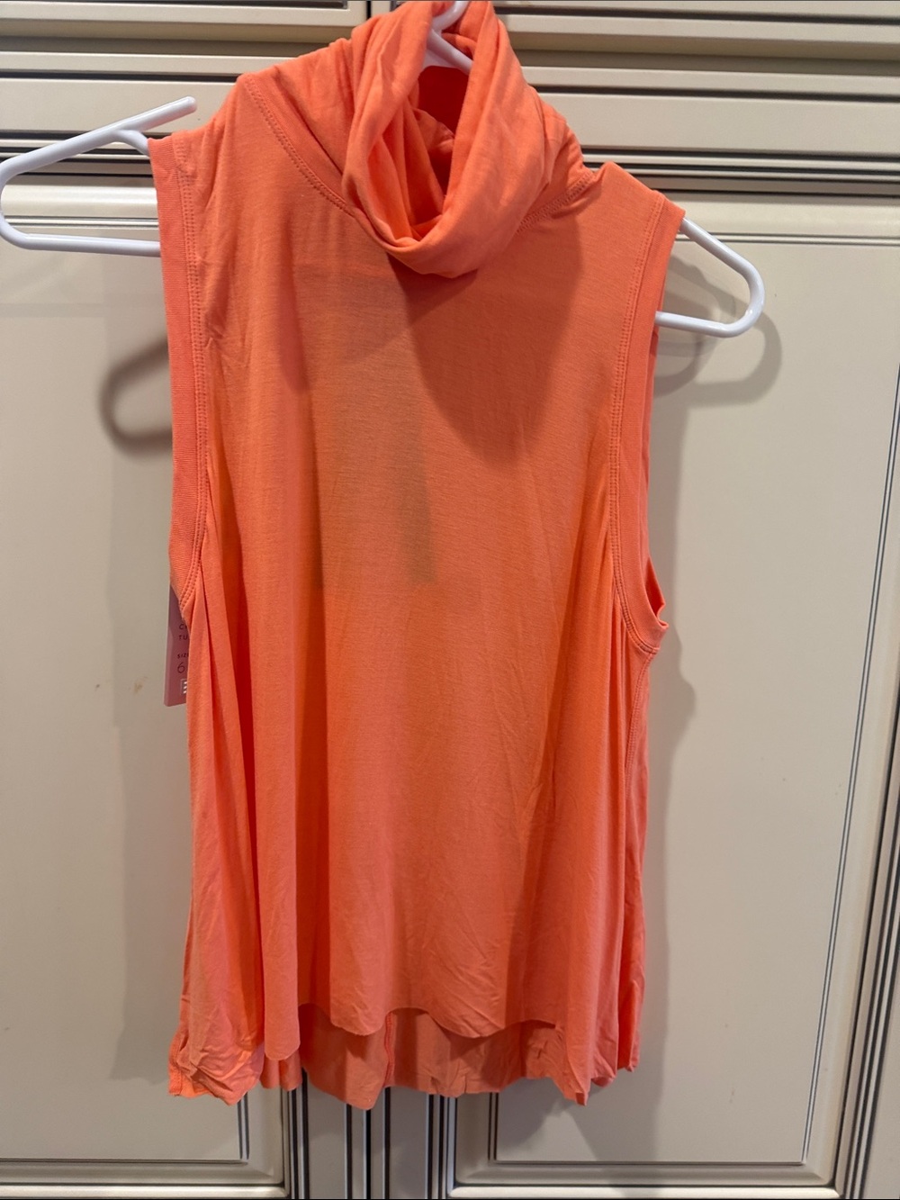 Kit and Ace Sleeveless Cowl Neck Tank in Coral-Orange